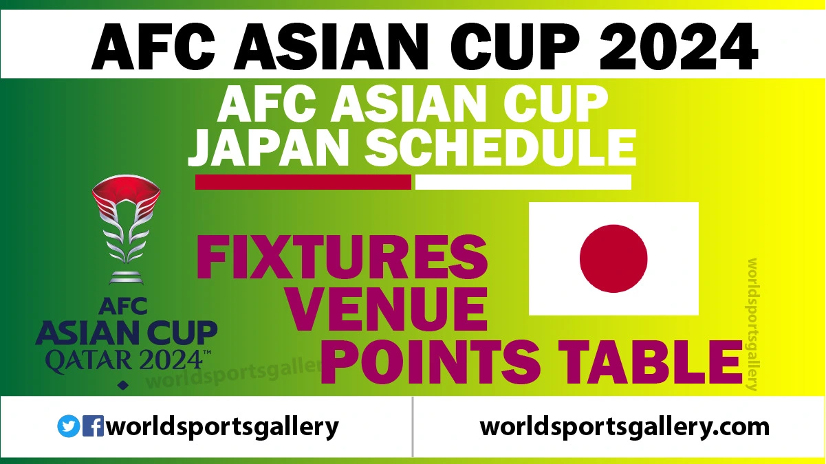 2024 AFC Asian Cup Japan Schedule, Group, Team, Venue, Points Table